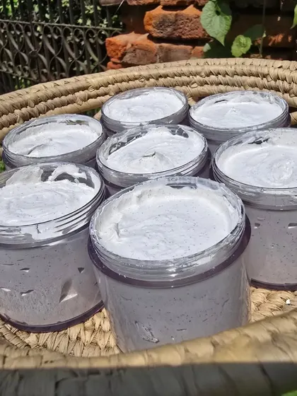 I make sure the consistency of my scrub is just right, creamy enough to apply easily but with enough texture to exfoliate well.
