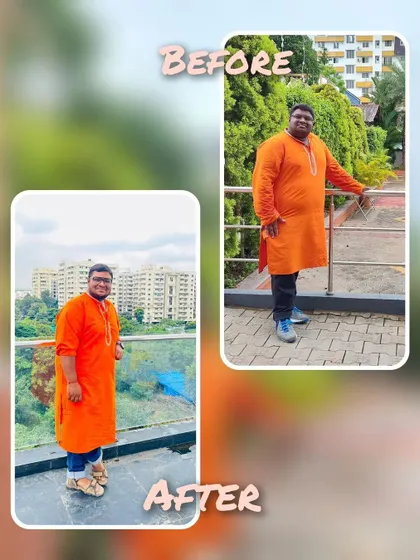 An incredible 30 kg weight loss journey! This client's dedication was amazing, and we worked together to not only reduce weight but also drastically improve his blood parameters. This is a life-changing transformation built on healthy habits.