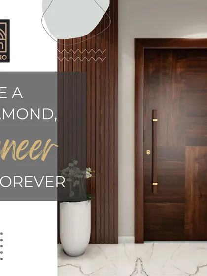 A beautifully crafted door finished with our premium wood veneer. Veneer provides a clean, high-end look that is both durable and stylish, making it an excellent choice for furniture and doors.