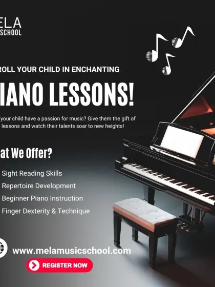 We offer enchanting piano lessons for children, focusing on sight-reading skills, repertoire development, and finger dexterity to help their talents soar.