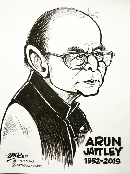 My shradhanjali to former Finance Minister Arun Jaitley. This portrait was drawn to remember his significant contributions to Indian politics.