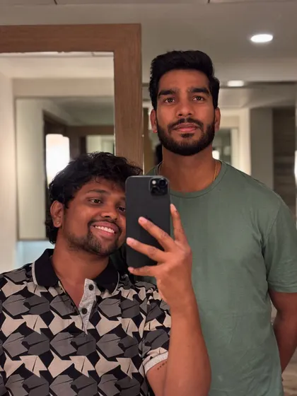 A happy client selfie with Venkatesh Iyer. It's all about the good vibes and great hair.