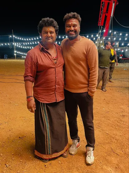 With the wonderful and humble actor Komal Kumar sir on the sets of the movie 'Kona'. It was a great experience choreographing a song for this film.
