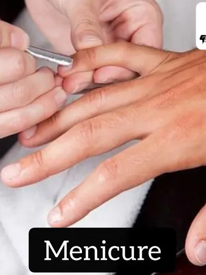 This is a close-up of the detailed work that goes into my men's manicure service. Taking care of your hands and nails is a fundamental part of personal grooming and hygiene.
