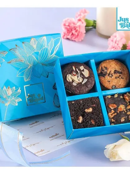 The 'Happiness Box' for Ganpati, containing a mix of our cookies and brownies to share with family and friends.