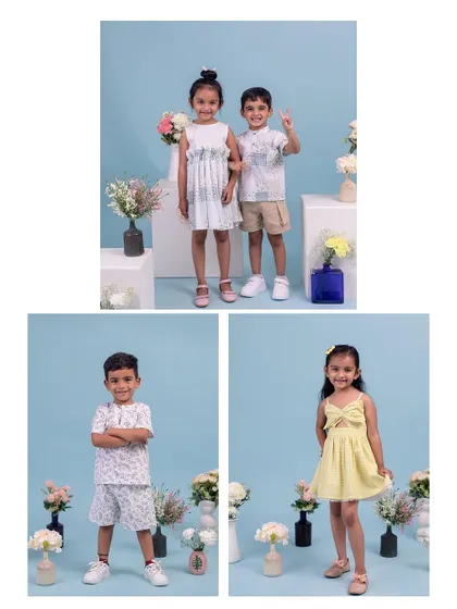 This collage showcases the variety we captured during a product shoot for a kids' clothing brand. Each photo highlights a different outfit and the unique personality of the child model, demonstrating the versatility of my studio work.