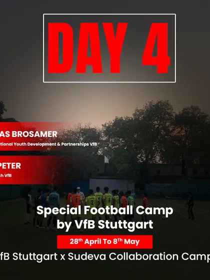 The graphic for Day 4 of the VfB Stuttgart camp, signaling another day of intense, high level training for our players.