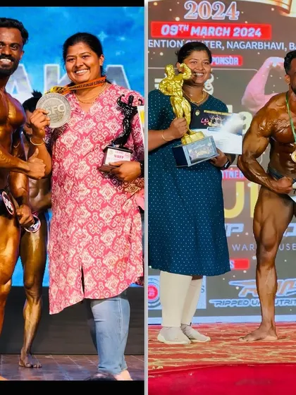 A true love story never ends. Two moments, two wins, but the same smile from my wife. Her support is the constant in my journey.