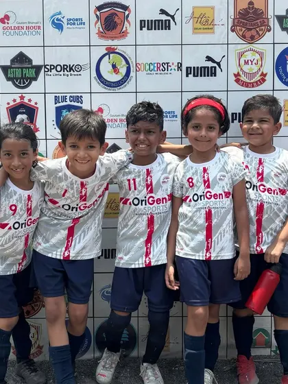 Another shot of our smiling U7 team after a big win. These moments build confidence and a lifelong love for the game.