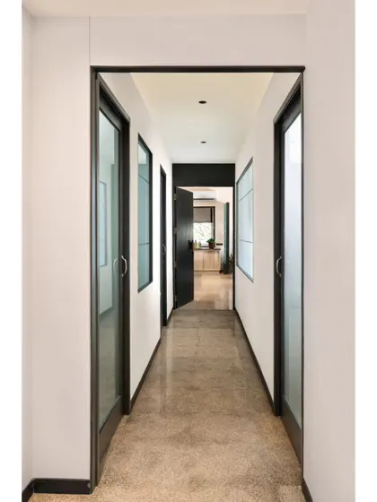 These images provide further views and details of the Project Rooftop and Noir Oak offices. They showcase everything from conference room details and corridor views to custom furniture and the play of natural light, illustrating my comprehensive approach to workspace design.