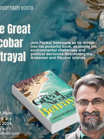 A promotional graphic announcing our exciting lineup for October, including a talk on the Nicobar Islands and a Jigsaw Jam.