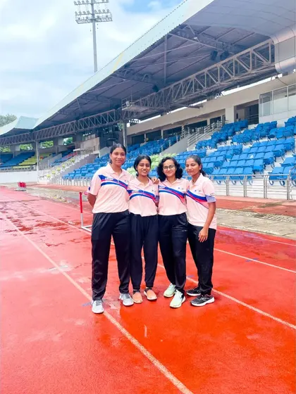 Four of our female players at the Hockey India Match Officials Education & Development Plan in Pune. We encourage our players to expand their knowledge of the sport.