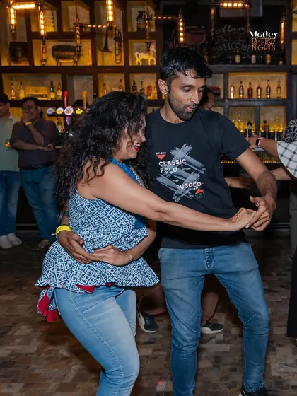 A happy moment captured mid-dance. Our photographers are always around to catch these candid shots of you enjoying the night.