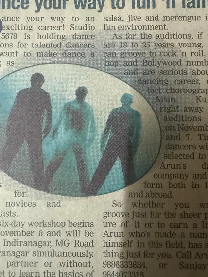 Another call for auditions from Studio 5678, showing the opportunities he created for aspiring dancers.