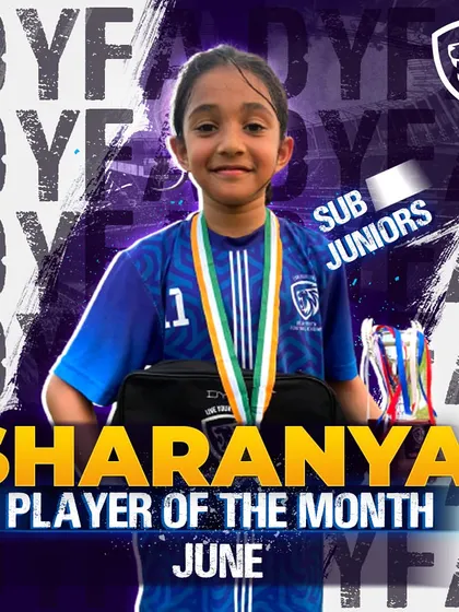 Shoutout to Sharanya, our Player of the Month for June from the Sub-Juniors group.