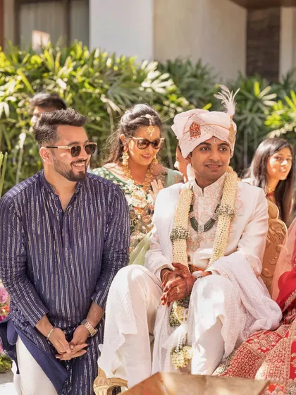 A candid shot of me enjoying the wedding ceremony next to the groom. Being part of these intimate moments is a privilege.