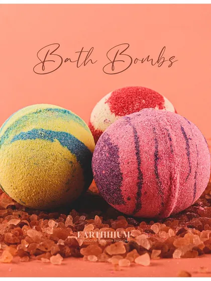 Get ready for a fizzy, fragrant escape. My handmade bath bombs, like these colorful striped ones, are packed with soothing ingredients to help you unwind after a long day. Just drop one in the tub and relax.