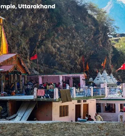 The Yamunotri Temple in the Himalayas is the sacred source of the Yamuna River. As one of the Char Dham sites, it offers a serene and deeply spiritual experience.
