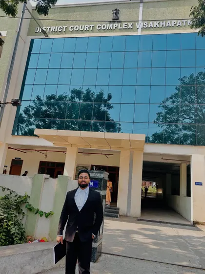 Outside the District Court Complex in Visakhapatnam. Every court visit imparts new lessons and makes me a wiser advocate.
