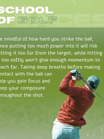 Power control is crucial when teeing off. This tip explains the importance of finding the right amount of force to keep your shot on target.