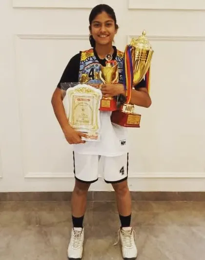 This young MVP is a future star. Winning a gold medal and being named the Most Valuable Player in an under 14 tournament is a huge accomplishment.