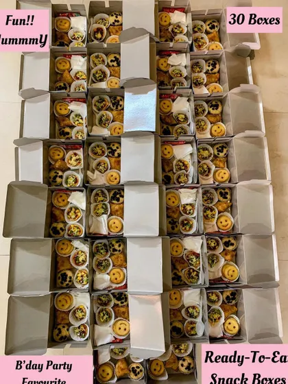 30 fun and yummy ready-to-eat snack boxes for a birthday party.