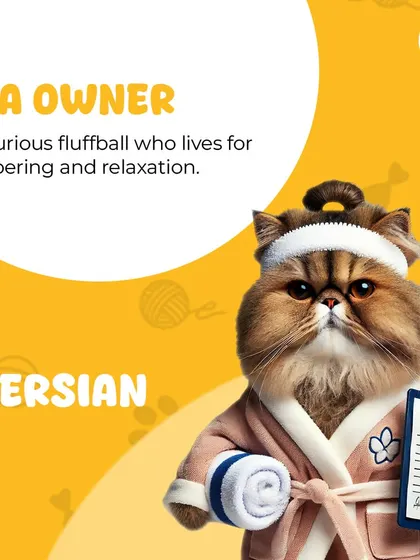 If cats had jobs, the luxurious Persian would definitely be a spa owner. They just live for pampering and relaxation, which is exactly what I provide.