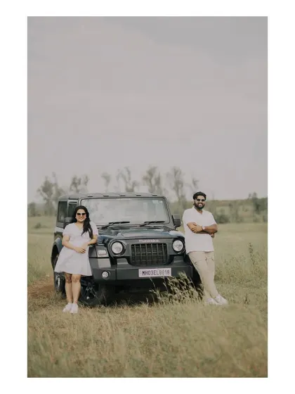 For the adventurous couple, a road trip theme with a Mahindra Thar adds a cool, personal touch to the pre-wedding shoot. Let's find a vibe that's uniquely you.