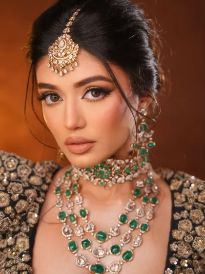 A close-up of this ethereal beauty, with a focus on the sharp liner and soft contour.