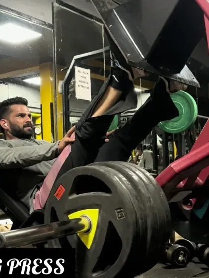 Day 27 of 90. Hitting the leg press to build overall leg mass and strength.