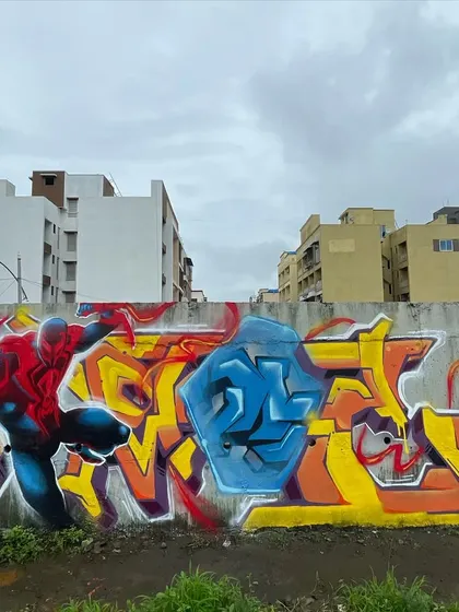 The full Spider-Man production with my partner. My character work combined with his lettering creates a complete scene.