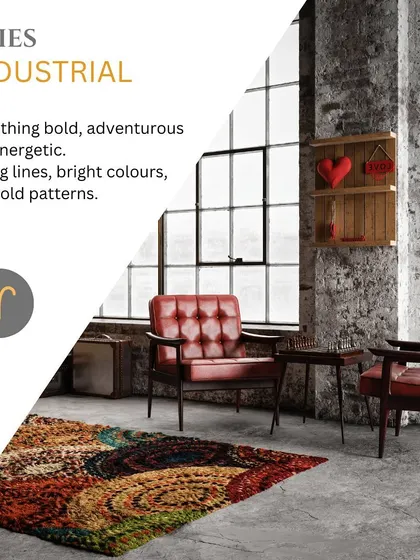 The bold and energetic Aries is paired with the Industrial style, known for its strong lines, raw materials, and adventurous feel.
