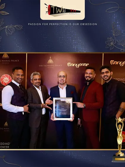 Receiving our 5th consecutive Platinum Award at the WeddingSutra Influencer Awards. We are honored and grateful for the continued recognition of our craft.