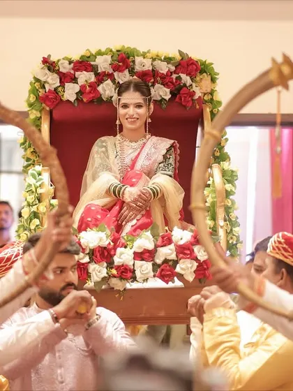 The grand bridal entry. I ensure the makeup is flawless from every angle, making you feel confident and beautiful as you make your entrance.
