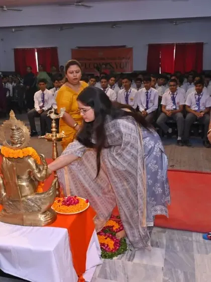 Seeking blessings before starting a session.