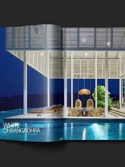 The Ray Villa featured in Platform Architecture magazine. The article highlights how the design emphasizes the tropical landscape and outdoor living.