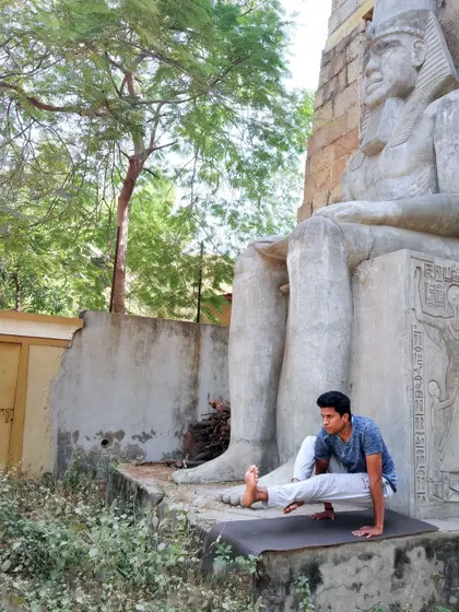 Eka Hasta Bhujasana, the Elephant's Trunk Pose, is an arm balance that strengthens the arms and wrists while opening the hips. It is a testament to how dedicated practice improves coordination, focus, and endurance.
