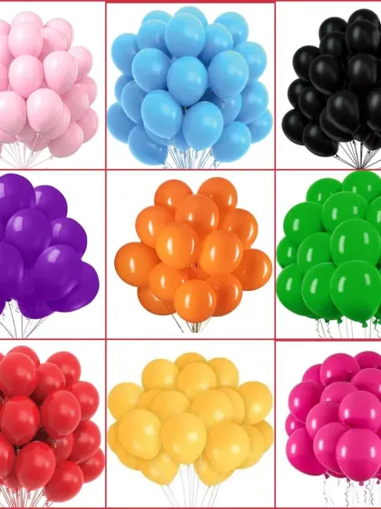 A showcase of the wide range of solid color latex balloons I have available for creating custom decorations.