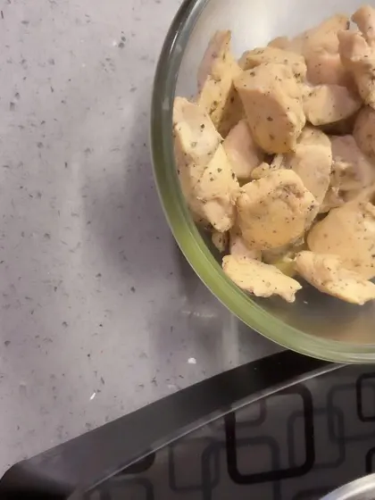 Meal prep is a huge part of staying on track with nutrition. This is just simple, pre-cooked chicken breast seasoned with salt and pepper. Having a protein source ready to go makes it easy to build quick, healthy meals throughout the week.