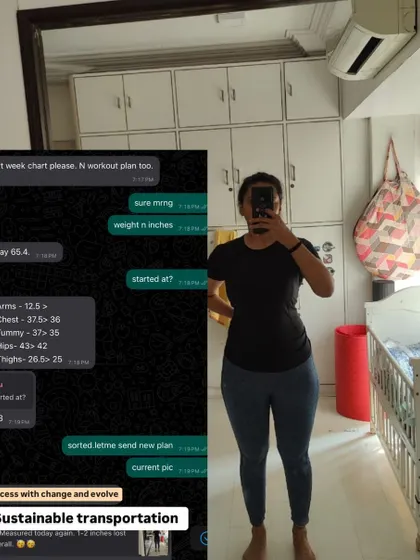 Sustainable transformation in action. This client is happy with her weight and inch loss, and is ready for her next diet and workout plan to continue her success.