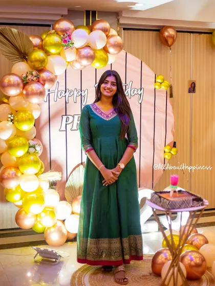We love it when our clients become part of the decor! A happy client posing with the setup we created for her 23rd birthday.