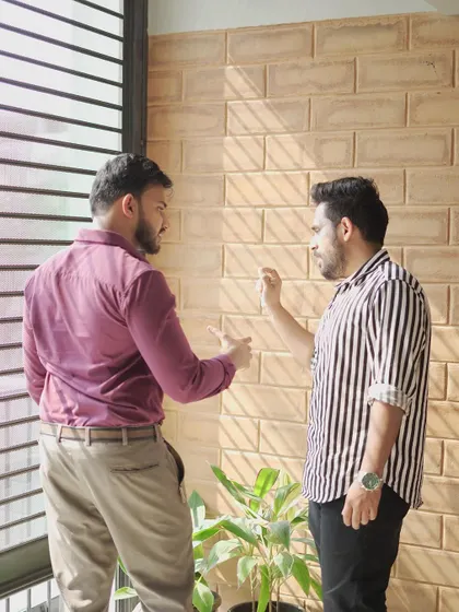Renowned interior designer and influencer Salman Surfs discussing our innovative solutions with our director, Shaheen. Collaborations with design experts help us stay at the forefront of the industry.