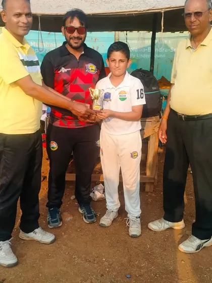 Aryan Dalvi awarded 'Man of the Match' for his excellent bowling spell, taking 2 wickets for just 17 runs.