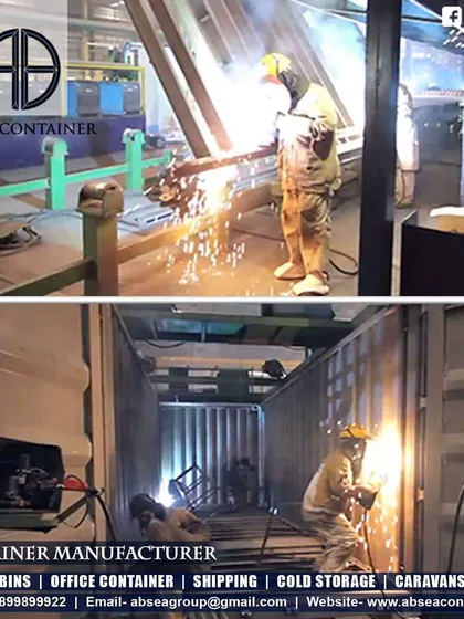 Our skilled fabricators are the backbone of our operations. This shot from our workshop captures the precision and craftsmanship that goes into welding and constructing every custom container structure to ISO standards.