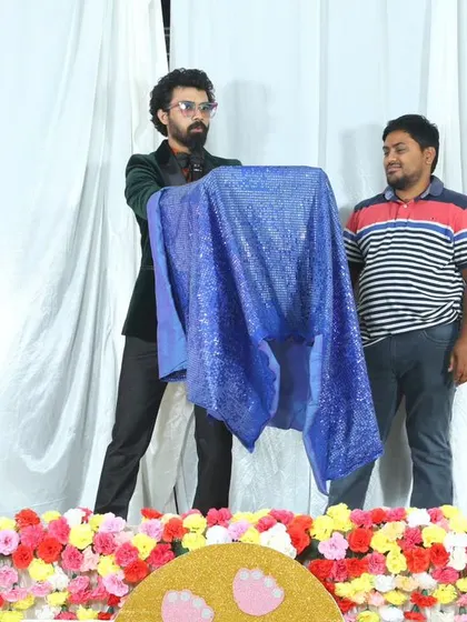 A classic disappearing act with a volunteer from the audience. Magic is a great way to captivate a large crowd at school or corporate functions.