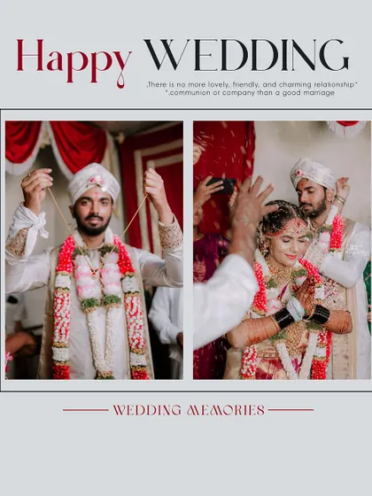 A collage showing the 'Mangalsutra' moment in a South Indian wedding, a key ritual signifying the union.