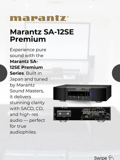The Marantz SA-12SE is a premium AV receiver that delivers stunning audio clarity. As the central hub of your system, it processes sound with precision for a truly high-resolution audio experience.
