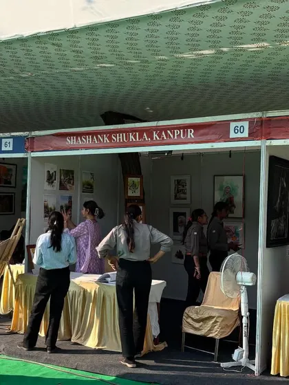 My stall, number 60, at the Jaipur Kala Mela, where I had the opportunity to interact with fellow art lovers.