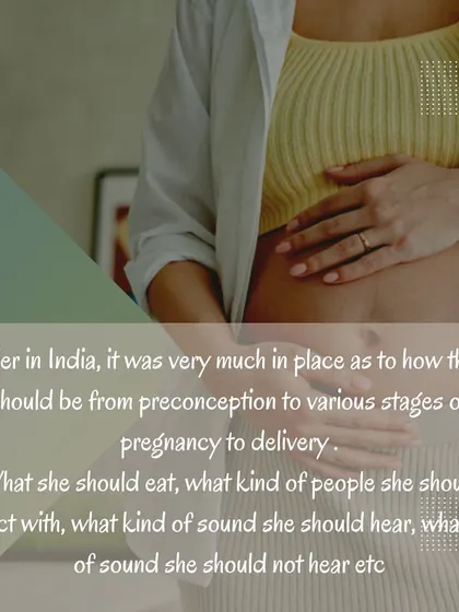 In traditional Indian culture, great care was taken during pregnancy. Everything was considered, from what a woman should eat to the sounds she should hear. We can bring this awareness into our modern lives.