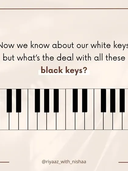 Now that you know the white keys, what's the deal with the black keys? They are used to play sharps and flats, adding richness to the music.